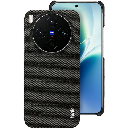 IMAK Ruiyi Series for vivo X300s 5G Case Fabric Texture Leather + PC Phone Back Cover - Black - 1