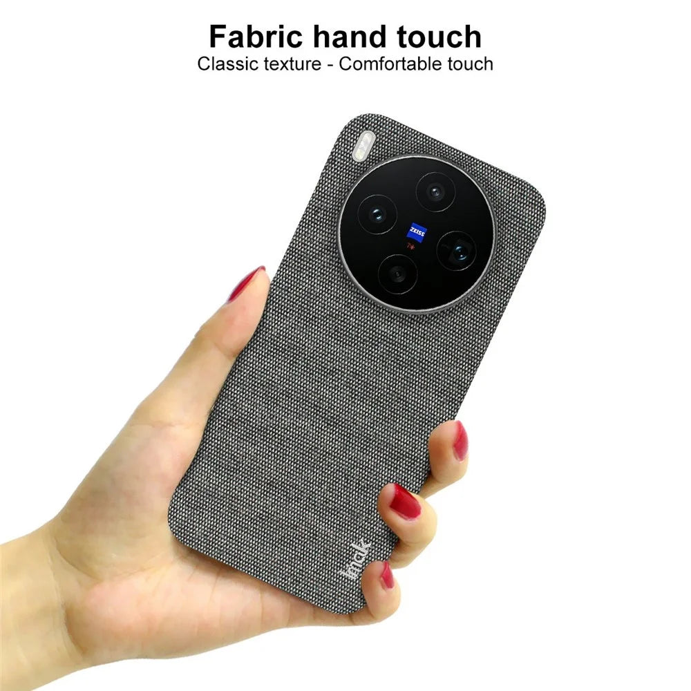 IMAK Ruiyi Series for vivo X300s 5G Case Fabric Texture Leather + PC Phone Back Cover - Black - 5