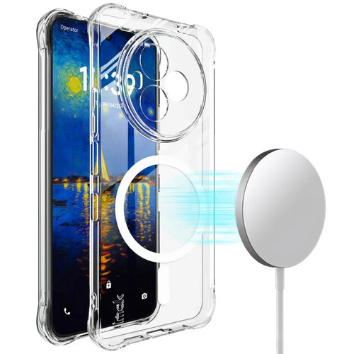 IMAK for TCL NxtPaper 60 Ultra 5G Magnetic Case Airbag Shockproof Protection TPU Phone Cover - Transparent - 1
