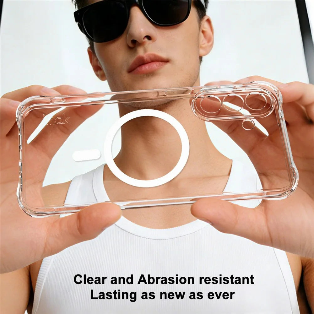 IMAK for Samsung Galaxy M47 5G / A27 5G Magnetic Case Airbag Shockproof Protection TPU Phone Cover - Transparent - 4