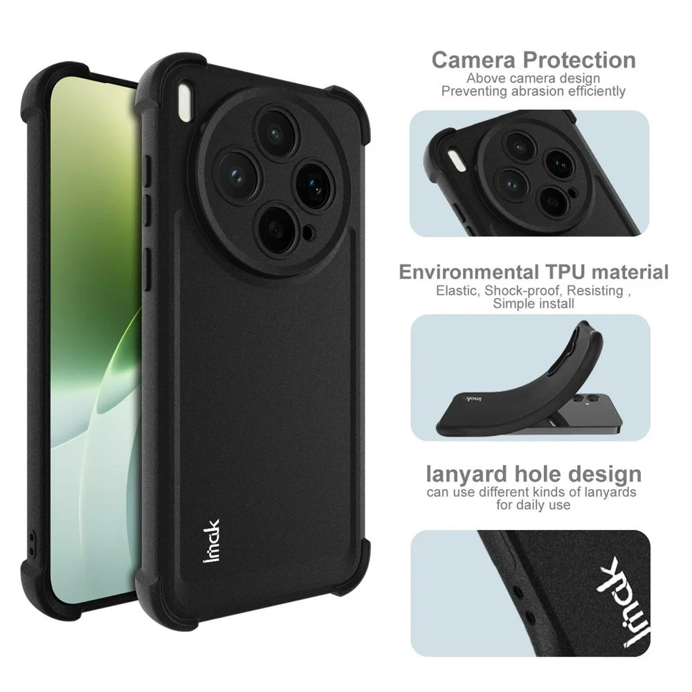IMAK For vivo X300s 5G Case TPU Phone Cover Airbag Shockproof Protection - Matte Black - 6