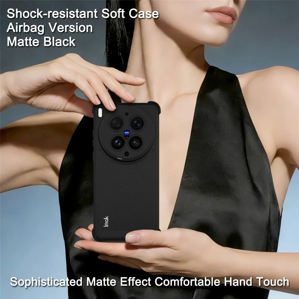 IMAK For vivo X300 Ultra 5G Case TPU Phone Cover Airbag Shockproof Protection - Matte Black - 3