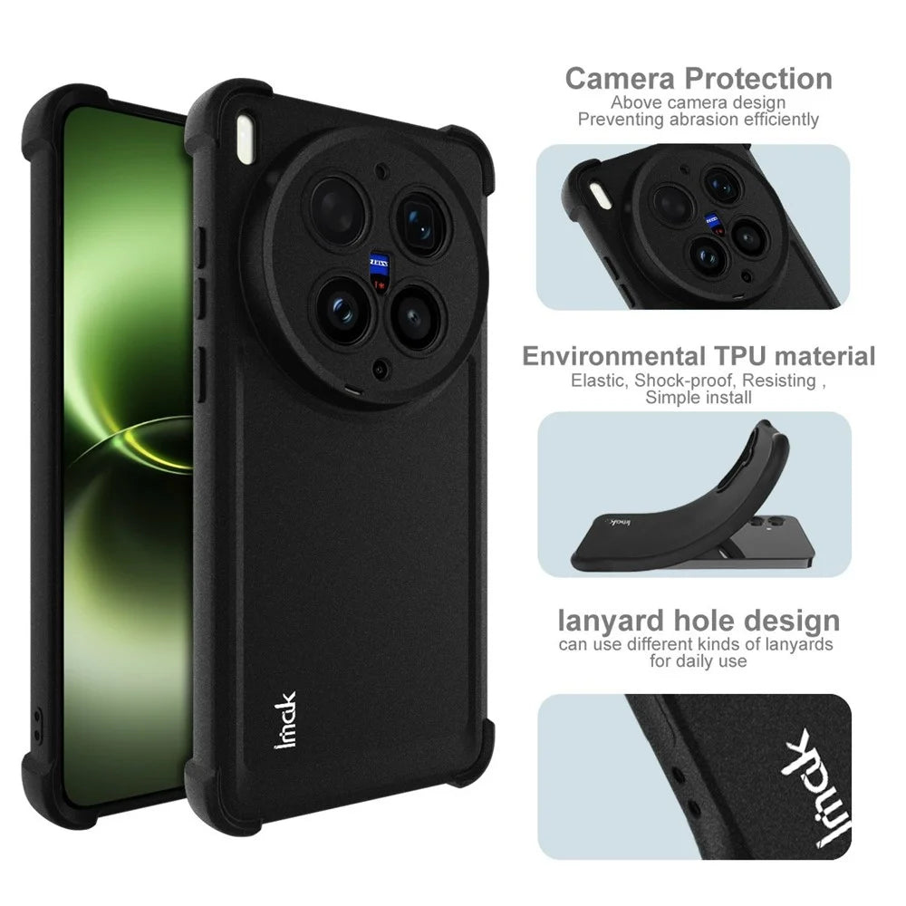 IMAK For vivo X300 Ultra 5G Case TPU Phone Cover Airbag Shockproof Protection - Matte Black - 6