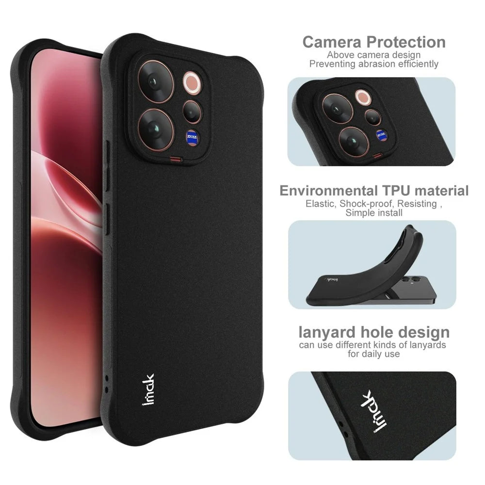 IMAK For vivo V70 5G / V70 Elite 5G Case TPU Phone Cover Airbag Shockproof Protection - Matte Black - 6