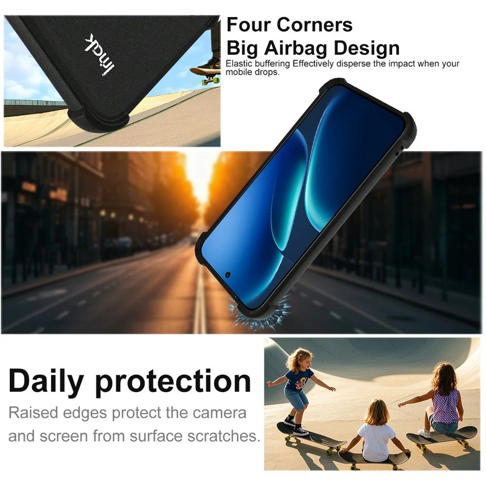 IMAK For vivo iQOO Z11 5G Case TPU Phone Cover Airbag Shockproof Protection - Matte Black - 5
