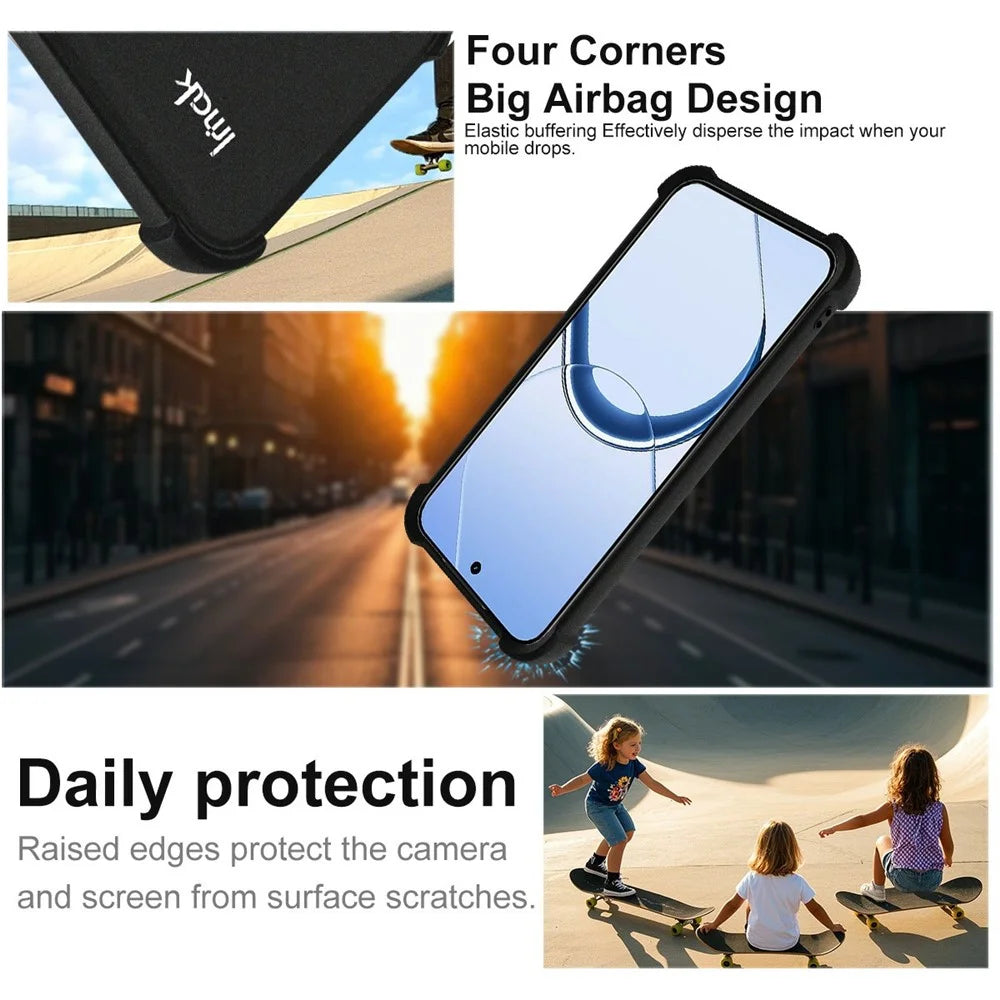 IMAK For Realme 16 5G Case TPU Phone Cover Airbag Shockproof Protection - Matte Black - 5
