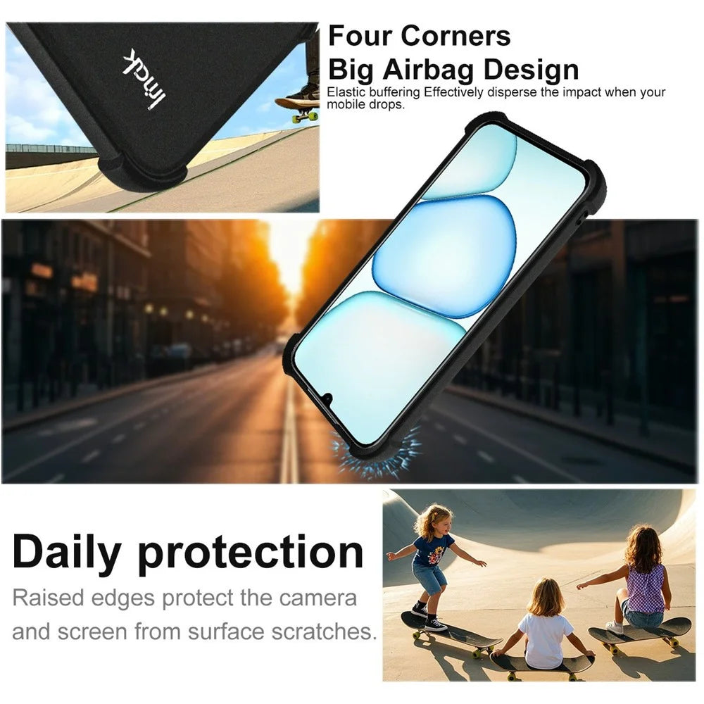 IMAK Phone Case For Realme C83 5G / P4 Lite 5G / C100 5G TPU Cover Airbag Shockproof Protection - Matte Black - 5