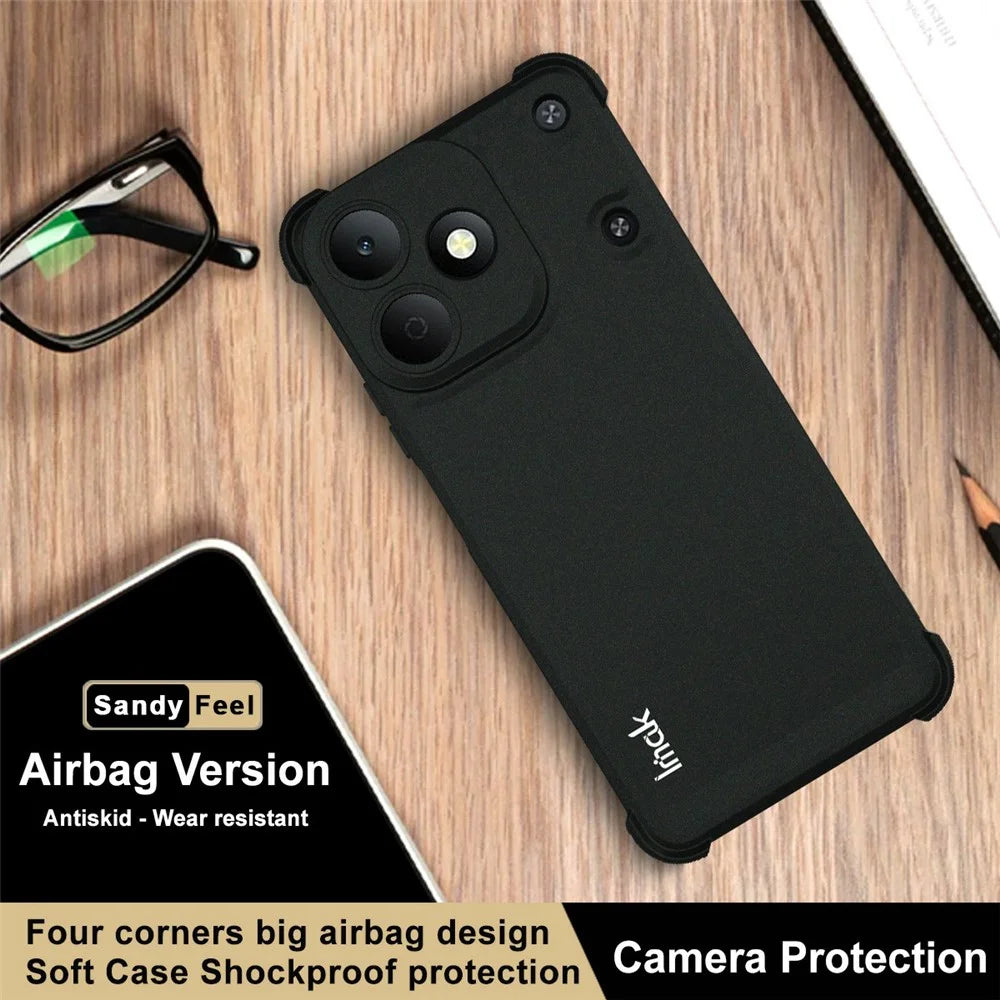 IMAK For Realme Note 80 4G Case TPU Phone Cover Airbag Shockproof Protection - Matte Black - 4