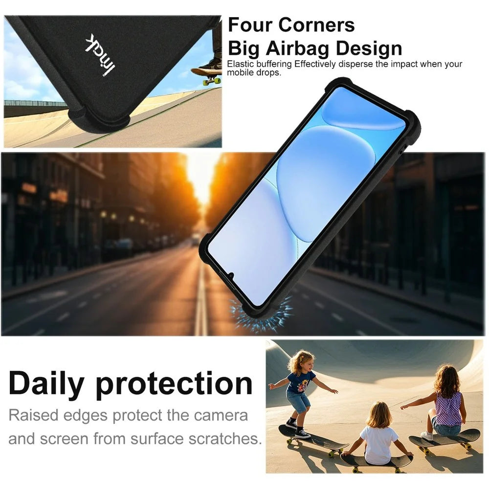 IMAK For Realme Note 80 4G Case TPU Phone Cover Airbag Shockproof Protection - Matte Black - 5