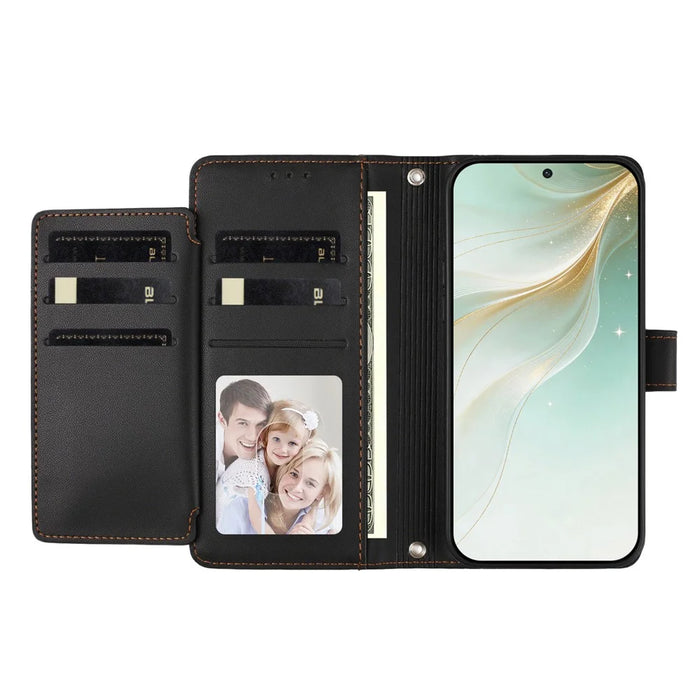 For iPhone 18 Pro Max / 17 Pro Max Case 9 Card Slots PU Leather Flip Wallet Phone Cover with Hand Strap - Black - 2