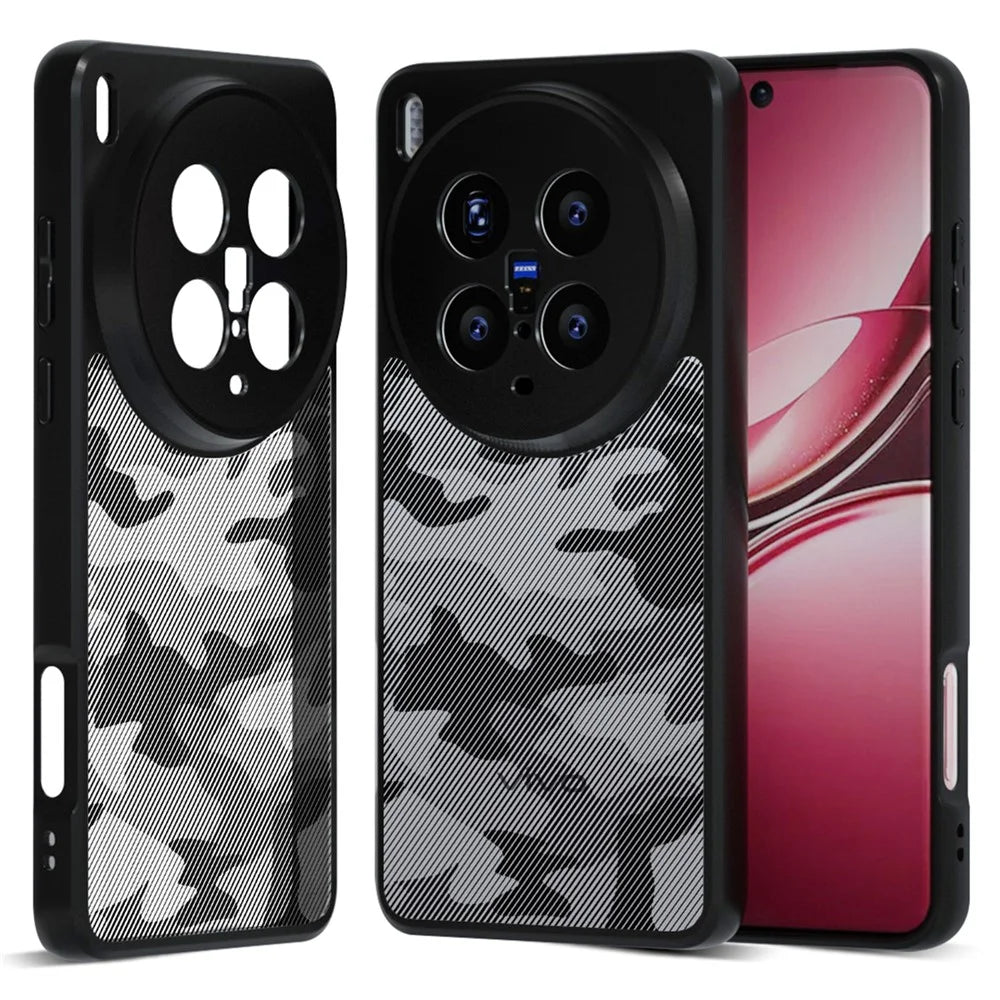 IBMRS for vivo X300 Pro 5G Mobile Cover Soft TPU + Hard PC Case with Wrist Strap (Precision Cutouts) - Artistic Camouflage - 2