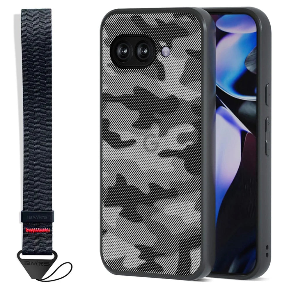 IBMRS for Google Pixel 9a Mobile Cover Soft TPU + Hard PC Case with Wrist Strap (Precision Cutouts) - Artistic Camouflage - 1