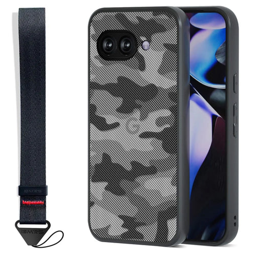 IBMRS for Google Pixel 9a Mobile Cover Soft TPU + Hard PC Case with Wrist Strap (Precision Cutouts) - Artistic Camouflage - 1