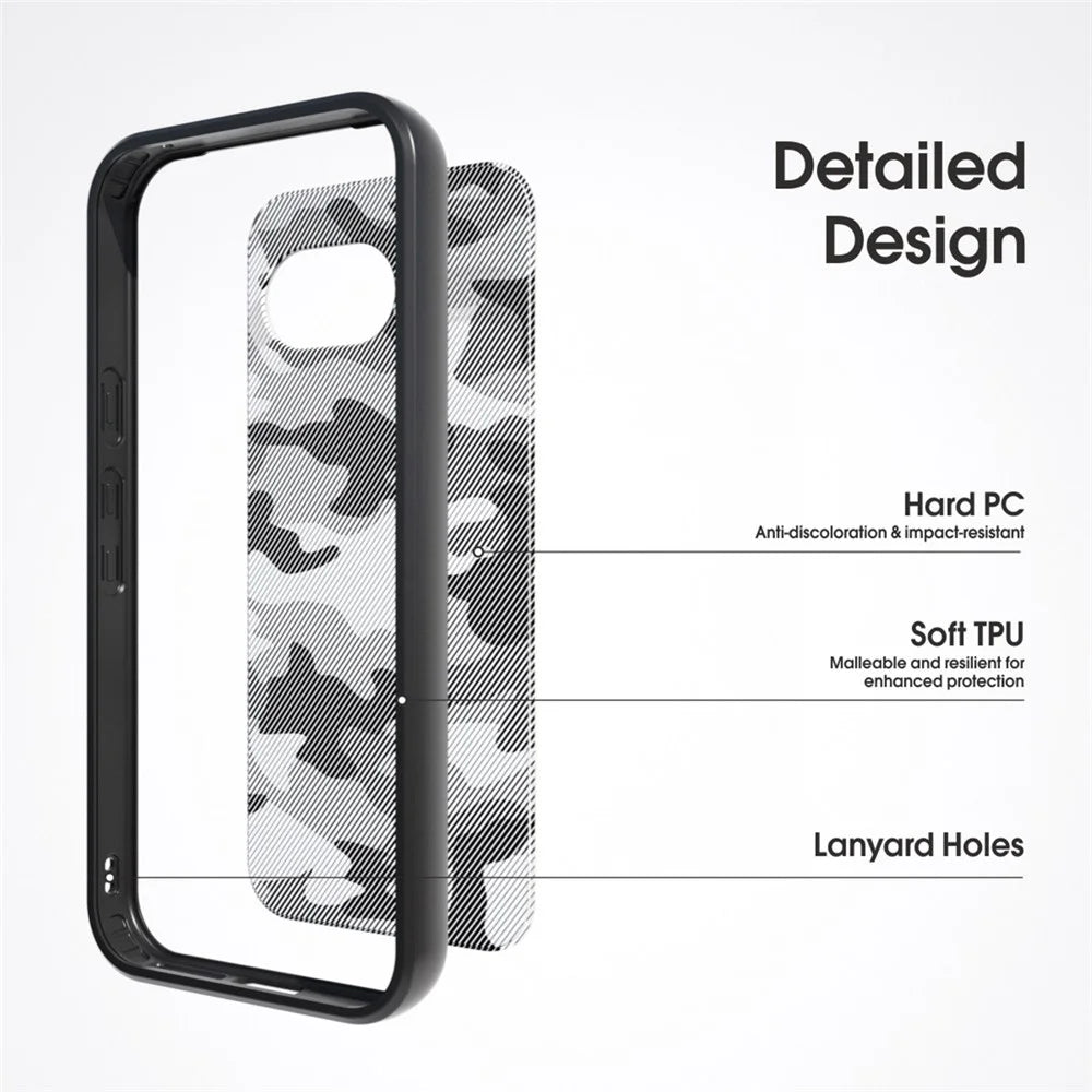 IBMRS for Google Pixel 9a Mobile Cover Soft TPU + Hard PC Case with Wrist Strap (Precision Cutouts) - Artistic Camouflage - 6