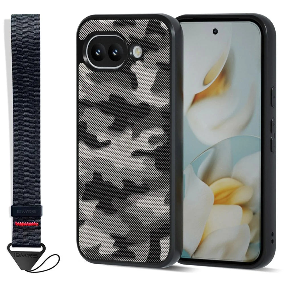 IBMRS for Google Pixel 10a Mobile Cover Soft TPU + Hard PC Case with Wrist Strap (Precision Cutouts) - Artistic Camouflage - 1