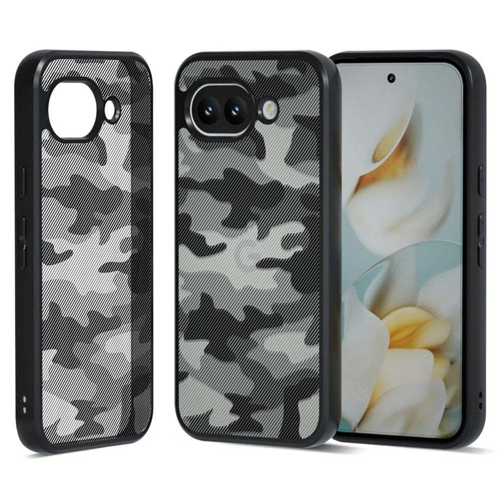 IBMRS for Google Pixel 10a Mobile Cover Soft TPU + Hard PC Case with Wrist Strap (Precision Cutouts) - Artistic Camouflage - 2