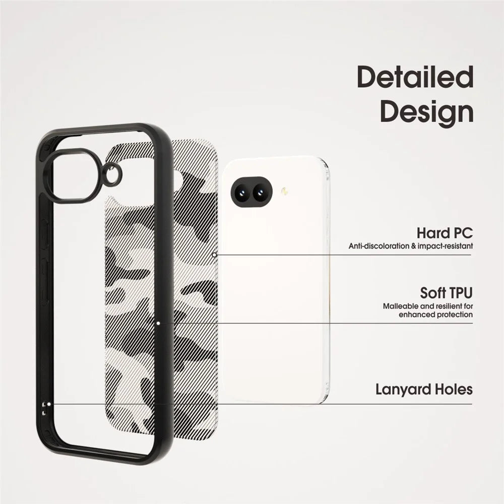 IBMRS for Google Pixel 10a Mobile Cover Soft TPU + Hard PC Case with Wrist Strap (Precision Cutouts) - Artistic Camouflage - 5