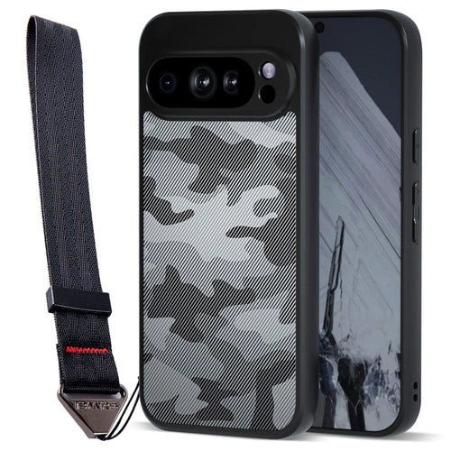 IBMRS for Google Pixel 9 Mobile Cover Soft TPU + Hard PC Case with Wrist Strap (Precision Cutouts) - Artistic Camouflage - 1
