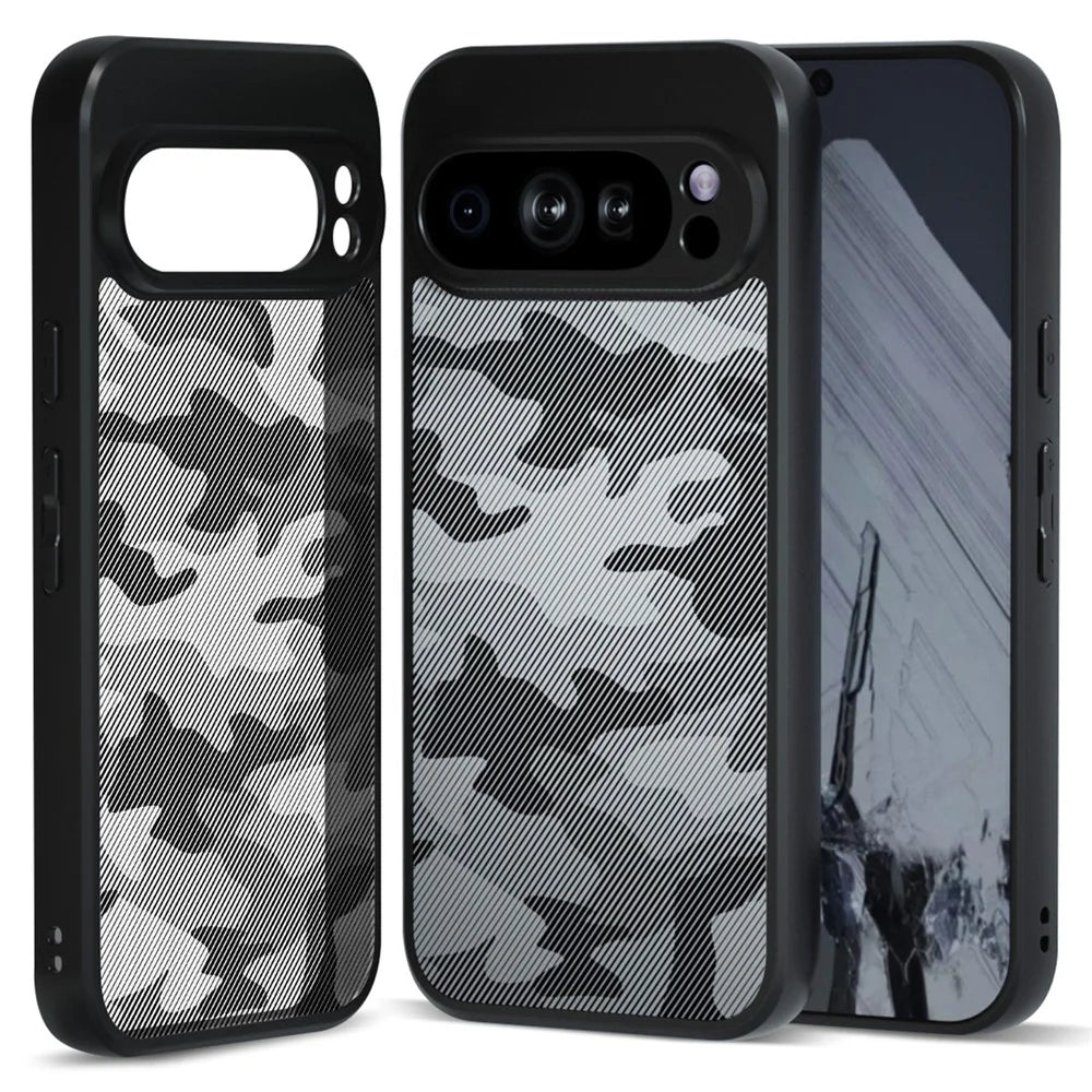 IBMRS for Google Pixel 9 Mobile Cover Soft TPU + Hard PC Case with Wrist Strap (Precision Cutouts) - Artistic Camouflage - 2