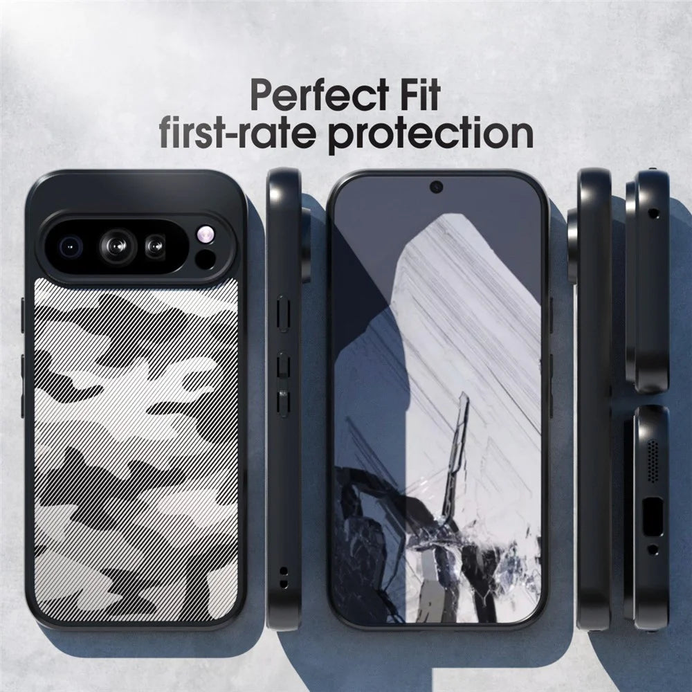 IBMRS for Google Pixel 9 Mobile Cover Soft TPU + Hard PC Case with Wrist Strap (Precision Cutouts) - Artistic Camouflage - 5