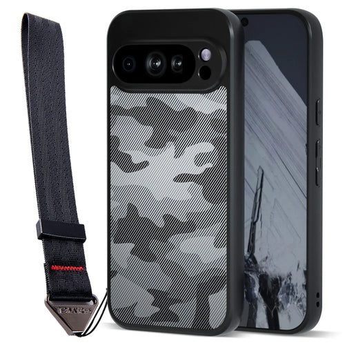 IBMRS for Google Pixel 9 Pro Mobile Cover Soft TPU + Hard PC Case with Wrist Strap (Precision Cutouts) - Artistic Camouflage - 1