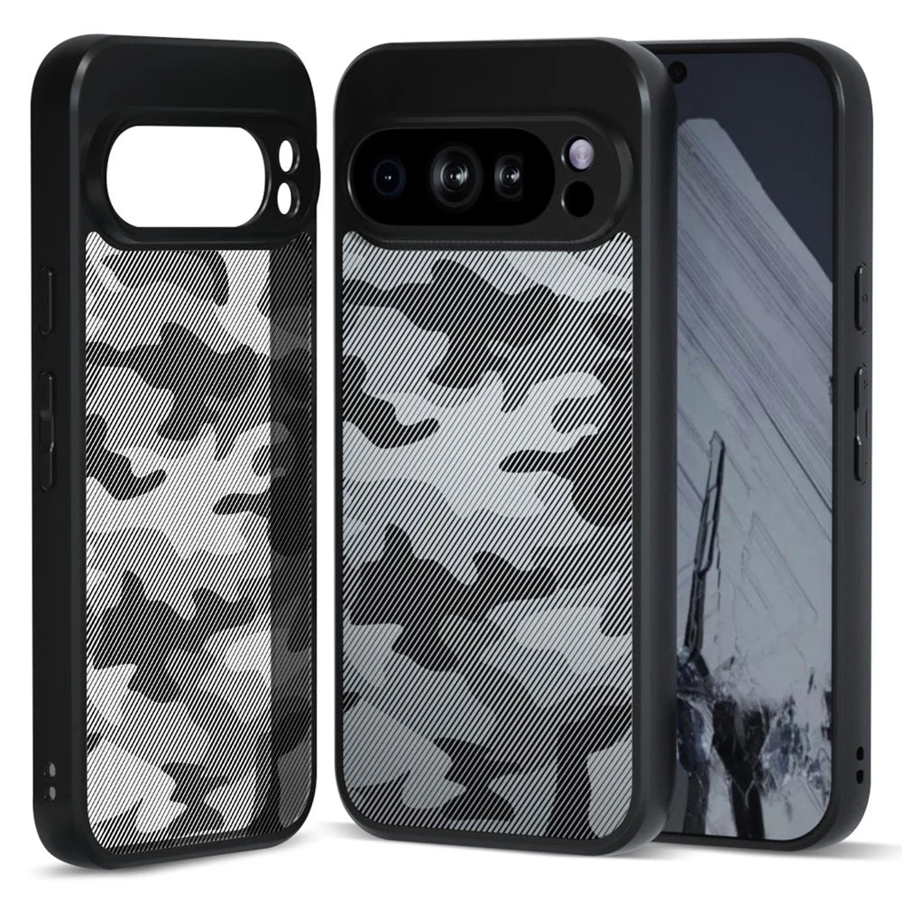IBMRS for Google Pixel 9 Pro Mobile Cover Soft TPU + Hard PC Case with Wrist Strap (Precision Cutouts) - Artistic Camouflage - 2