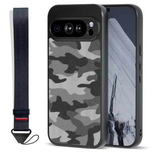 IBMRS Mobile Cover for Google Pixel 10  /  10 Pro Soft TPU + Hard PC Case with Wrist Strap (Precision Cutouts) - Artistic Camouflage - 1