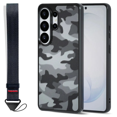 IBMRS for Samsung Galaxy S26 Ultra Mobile Cover Soft TPU + Hard PC Case with Wrist Strap (Precision Cutouts) - Artistic Camouflage - 1