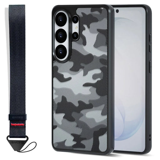 IBMRS for Samsung Galaxy S26 Ultra Mobile Cover Soft TPU + Hard PC Case with Wrist Strap (Precision Cutouts) - Artistic Camouflage - 1