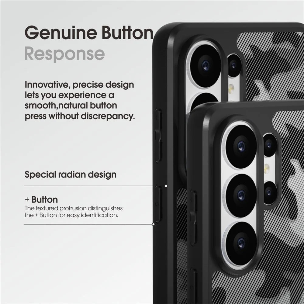 IBMRS for Samsung Galaxy S26 Ultra Mobile Cover Soft TPU + Hard PC Case with Wrist Strap (Precision Cutouts) - Artistic Camouflage - 6