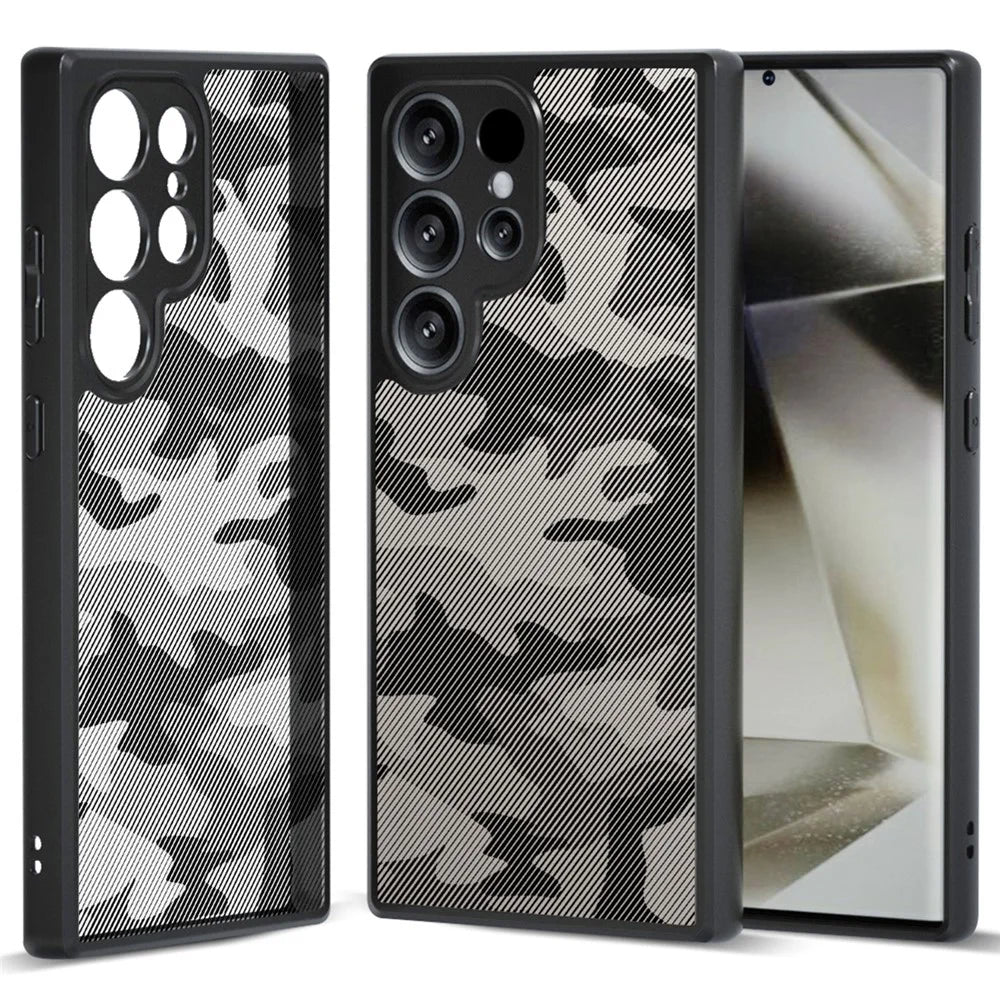 IBMRS for Samsung Galaxy S25 Ultra Mobile Cover Soft TPU + Hard PC Case with Wrist Strap (Precision Cutouts) - Artistic Camouflage - 2