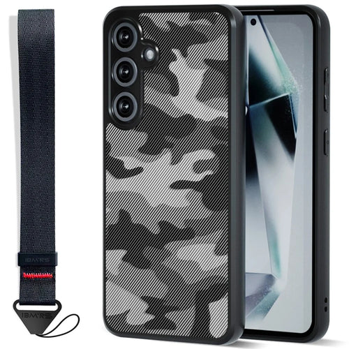 IBMRS for Samsung Galaxy S25 FE Mobile Cover Soft TPU + Hard PC Case with Wrist Strap (Precision Cutouts) - Artistic Camouflage - 1