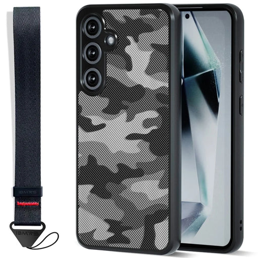 IBMRS for Samsung Galaxy S25 FE Mobile Cover Soft TPU + Hard PC Case with Wrist Strap (Precision Cutouts) - Artistic Camouflage - 1