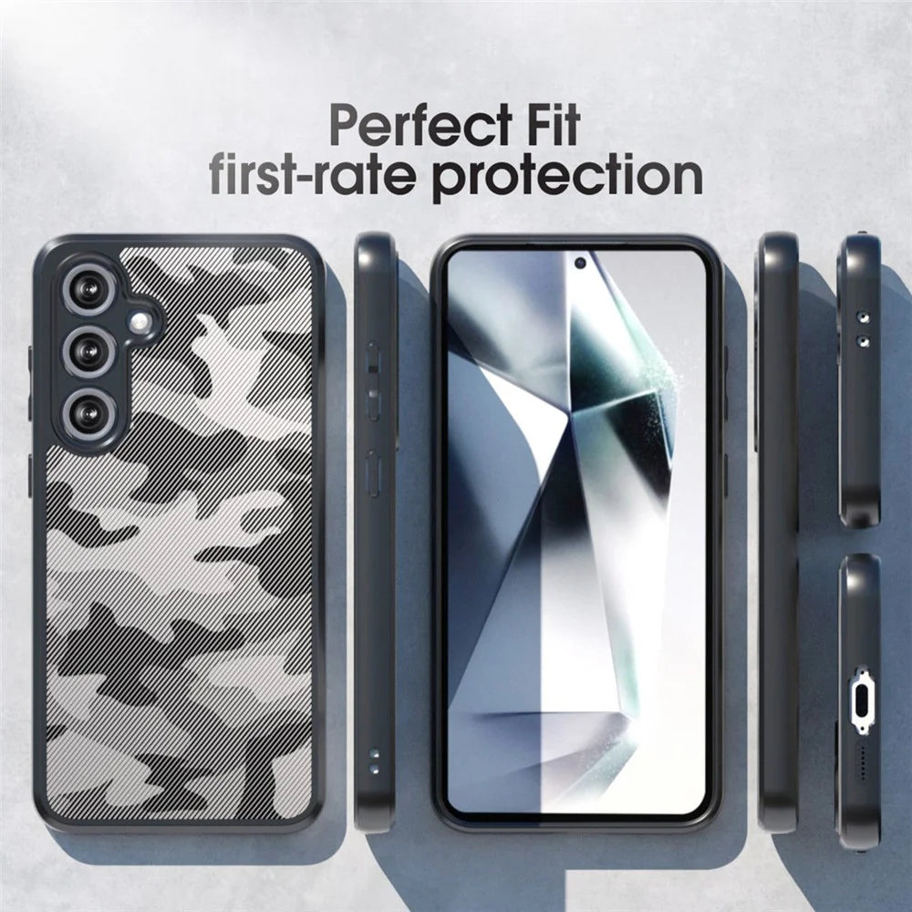 IBMRS for Samsung Galaxy S25 FE Mobile Cover Soft TPU + Hard PC Case with Wrist Strap (Precision Cutouts) - Artistic Camouflage - 4