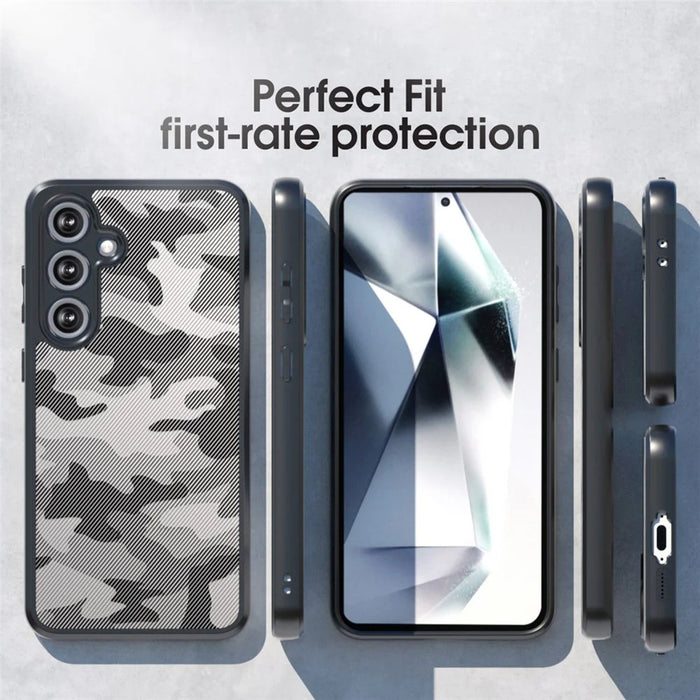 IBMRS for Samsung Galaxy S25 FE Mobile Cover Soft TPU + Hard PC Case with Wrist Strap (Precision Cutouts) - Artistic Camouflage - 4