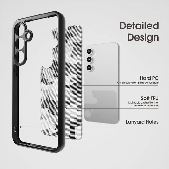 IBMRS for Samsung Galaxy S25 FE Mobile Cover Soft TPU + Hard PC Case with Wrist Strap (Precision Cutouts) - Artistic Camouflage - 5