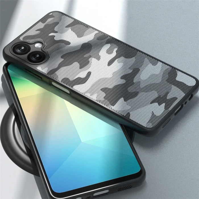 IBMRS for Samsung Galaxy A06 5G Mobile Cover Soft TPU + Hard PC Case with Wrist Strap (Precision Cutouts) - Artistic Camouflage - 4