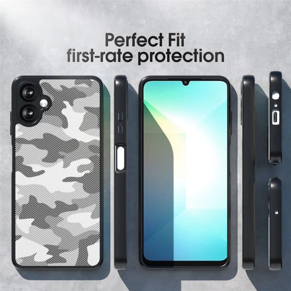 IBMRS for Samsung Galaxy A06 4G Mobile Cover Soft TPU + Hard PC Case with Wrist Strap (Precision Cutouts) - Artistic Camouflage - 5