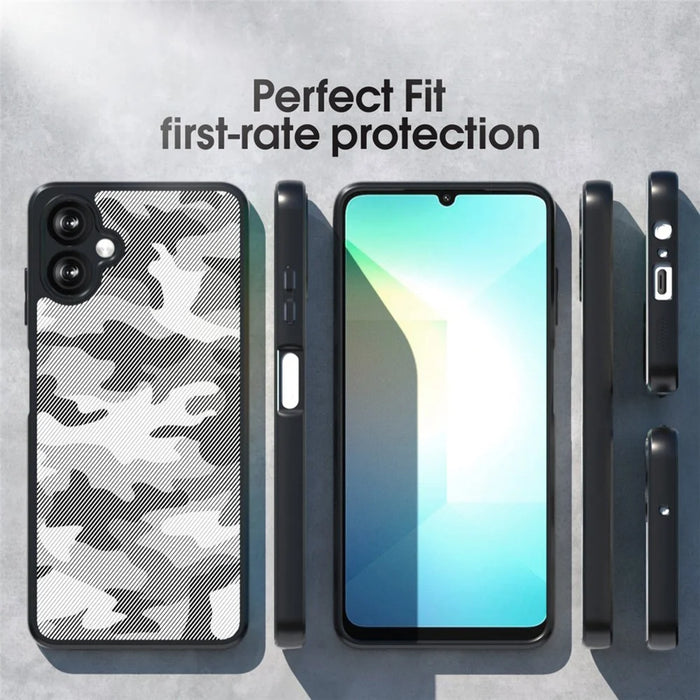IBMRS for Samsung Galaxy A06 4G Mobile Cover Soft TPU + Hard PC Case with Wrist Strap (Precision Cutouts) - Artistic Camouflage - 5