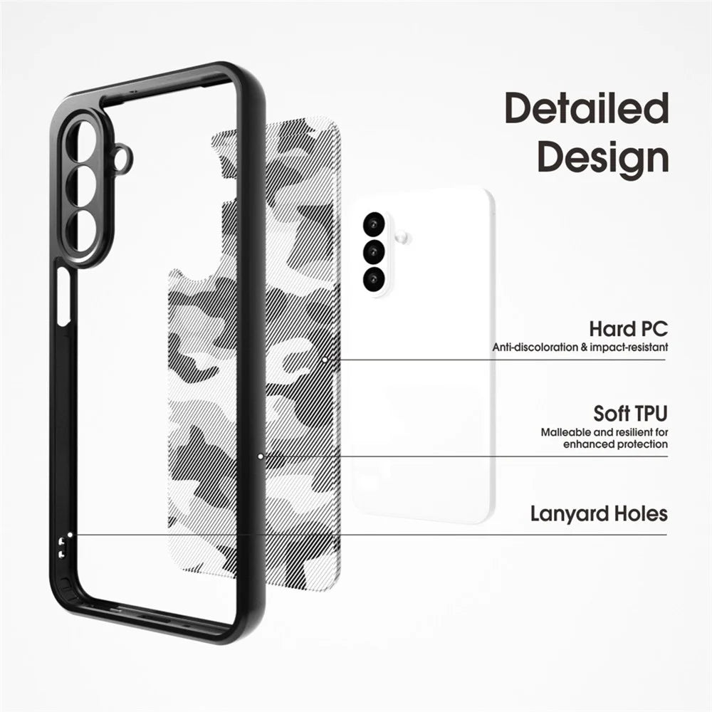 IBMRS Mobile Cover for Samsung Galaxy A18 5G / A18 4G / A17 5G / A17 4G Soft TPU + Hard PC Case with Wrist Strap (Precision Cutouts) - Artistic Camouflage - 5