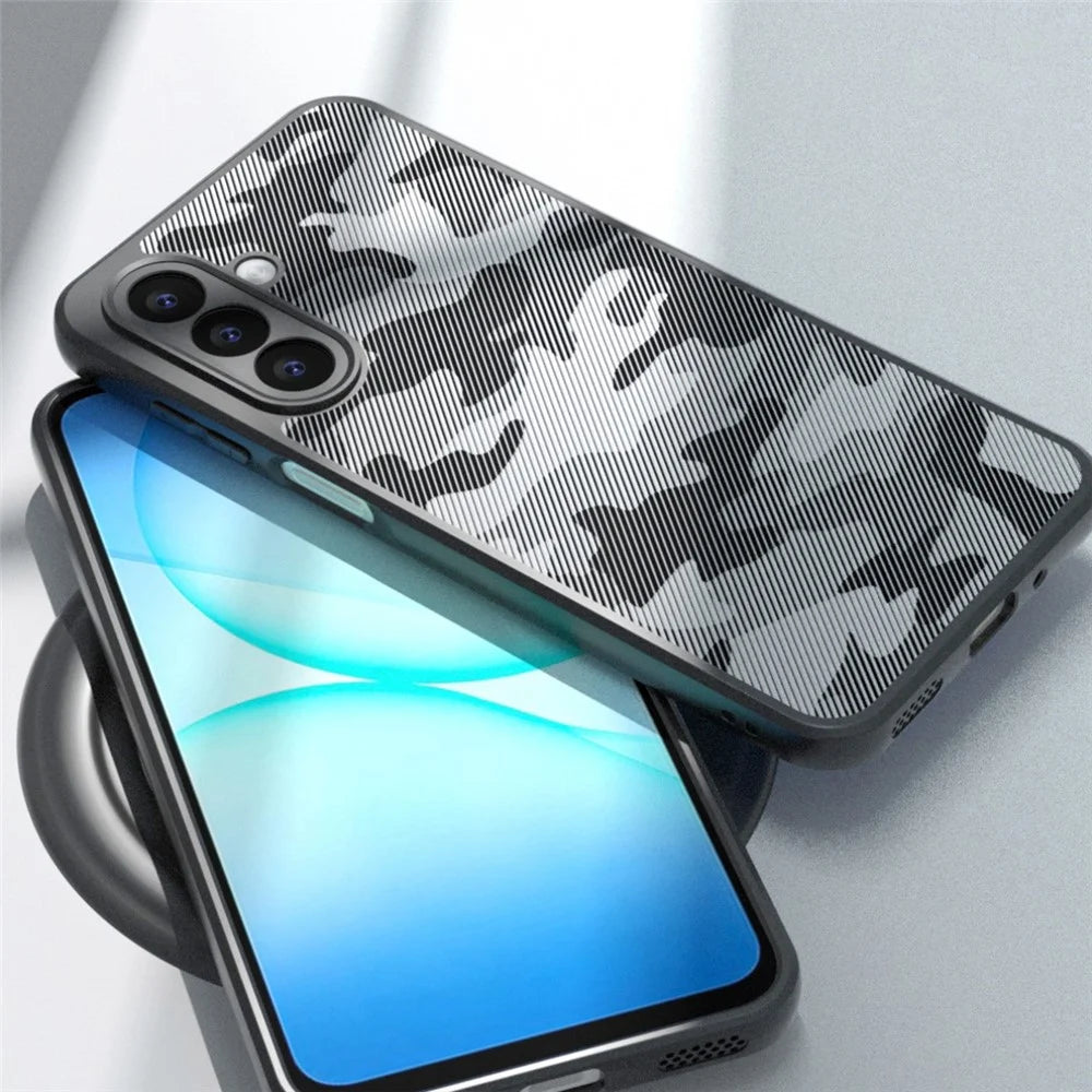 IBMRS for Samsung Galaxy A27 5G Mobile Cover Soft TPU + Hard PC Case with Wrist Strap (Precision Cutouts) - Artistic Camouflage - 4