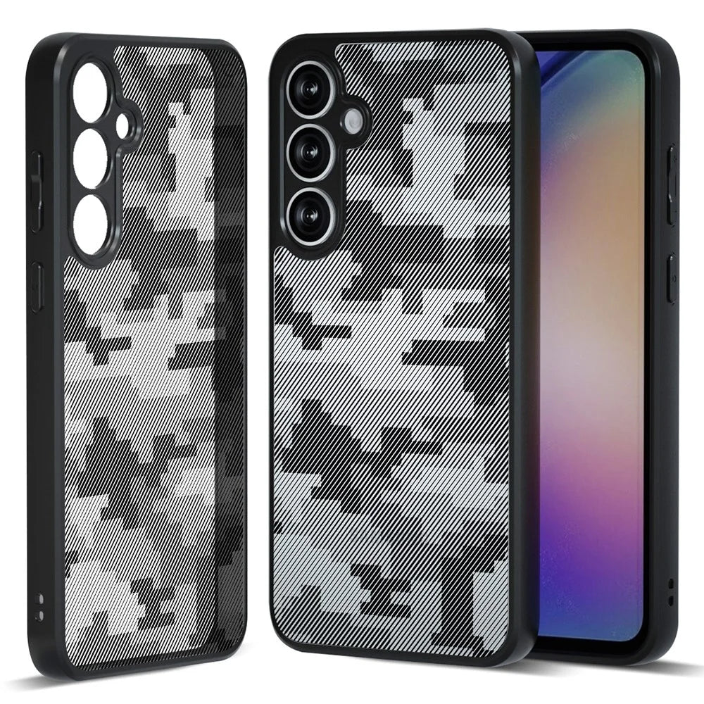 IBMRS for Samsung Galaxy A37 5G Mobile Cover Soft TPU + Hard PC Case with Wrist Strap (Precision Cutouts) - Artistic Camouflage - 2