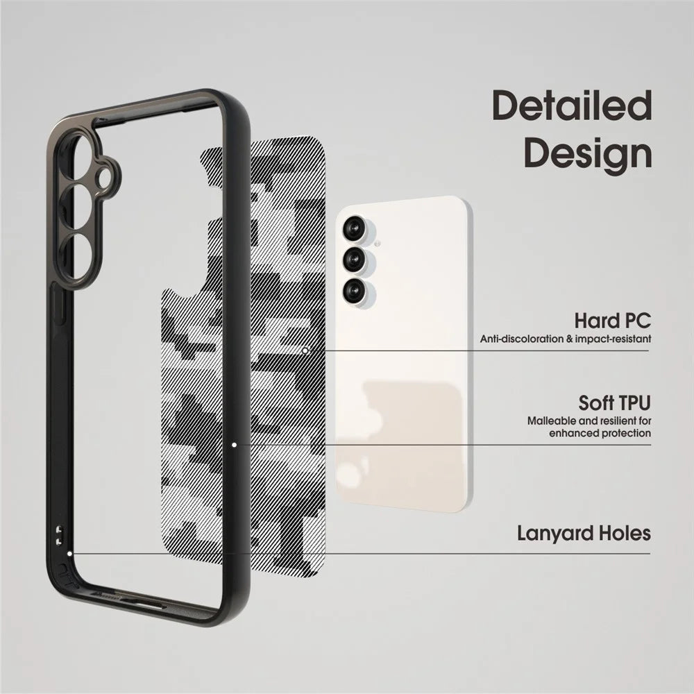 IBMRS for Samsung Galaxy A37 5G Mobile Cover Soft TPU + Hard PC Case with Wrist Strap (Precision Cutouts) - Artistic Camouflage - 5