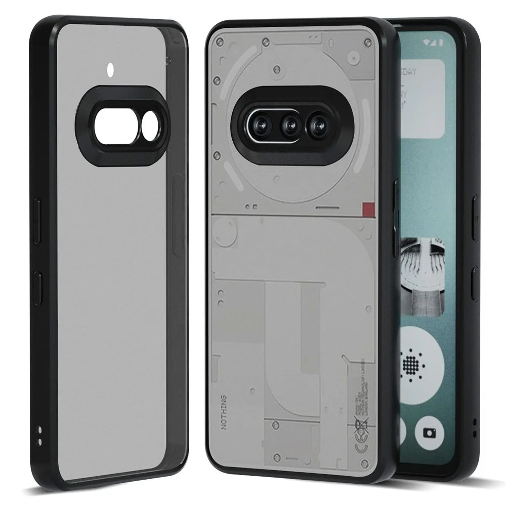 IBMRS for Nothing Phone (3a) Mobile Cover Soft TPU + Hard PC Case with Wrist Strap (Precision Cutouts) - Frosted Black - 2