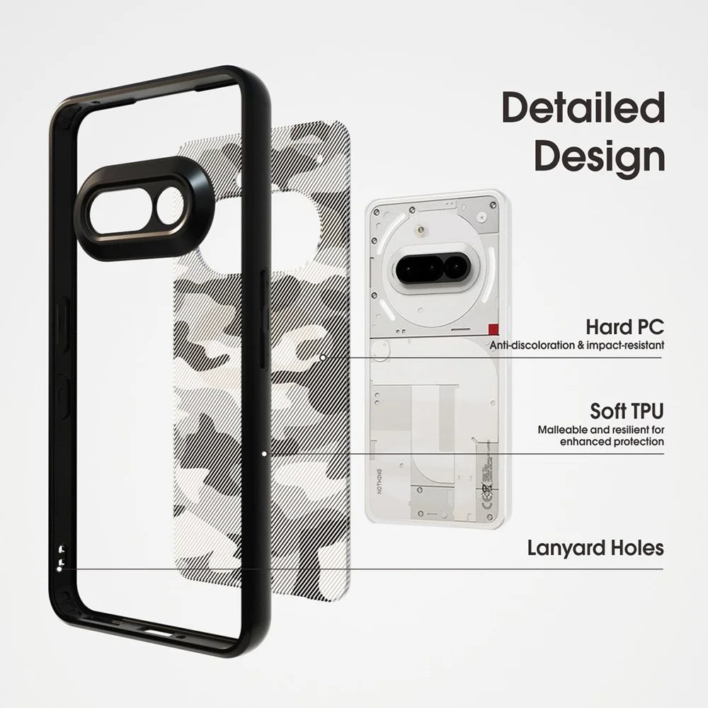 IBMRS for Nothing Phone (3a) Mobile Cover Soft TPU + Hard PC Case with Wrist Strap (Precision Cutouts) - Frosted Black - 3