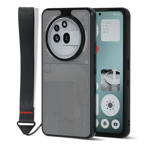 IBMRS for Nothing Phone (3a) Pro Mobile Cover Soft TPU + Hard PC Case with Wrist Strap (Precision Cutouts) - Frosted Black - 1