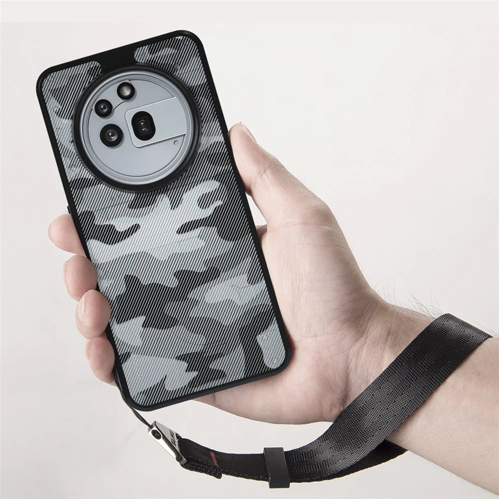 IBMRS for Nothing Phone (3a) Pro Mobile Cover Soft TPU + Hard PC Case with Wrist Strap (Precision Cutouts) - Frosted Black - 3