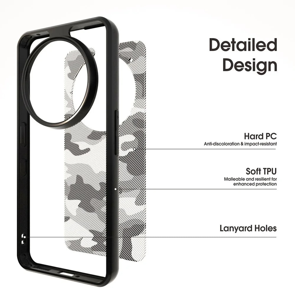 IBMRS for Nothing Phone (3a) Pro Mobile Cover Soft TPU + Hard PC Case with Wrist Strap (Precision Cutouts) - Frosted Black - 4