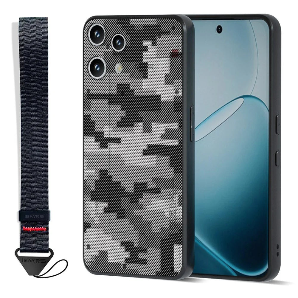 IBMRS for Nothing Phone (3a) Lite 5G Mobile Cover Soft TPU + Hard PC Case with Wrist Strap (Precision Cutouts) - Checkered Camouflage - 1