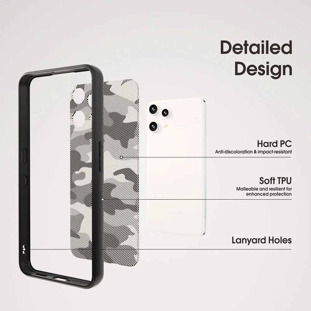 IBMRS for Nothing Phone (3a) Lite 5G Mobile Cover Soft TPU + Hard PC Case with Wrist Strap (Precision Cutouts) - Checkered Camouflage - 4